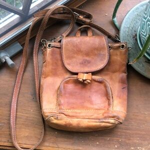 Vintage Paraguay Genuine Hand Made Leather Satchel